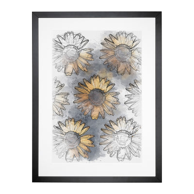 A Wall Of Yellow Sunflowers Sketch