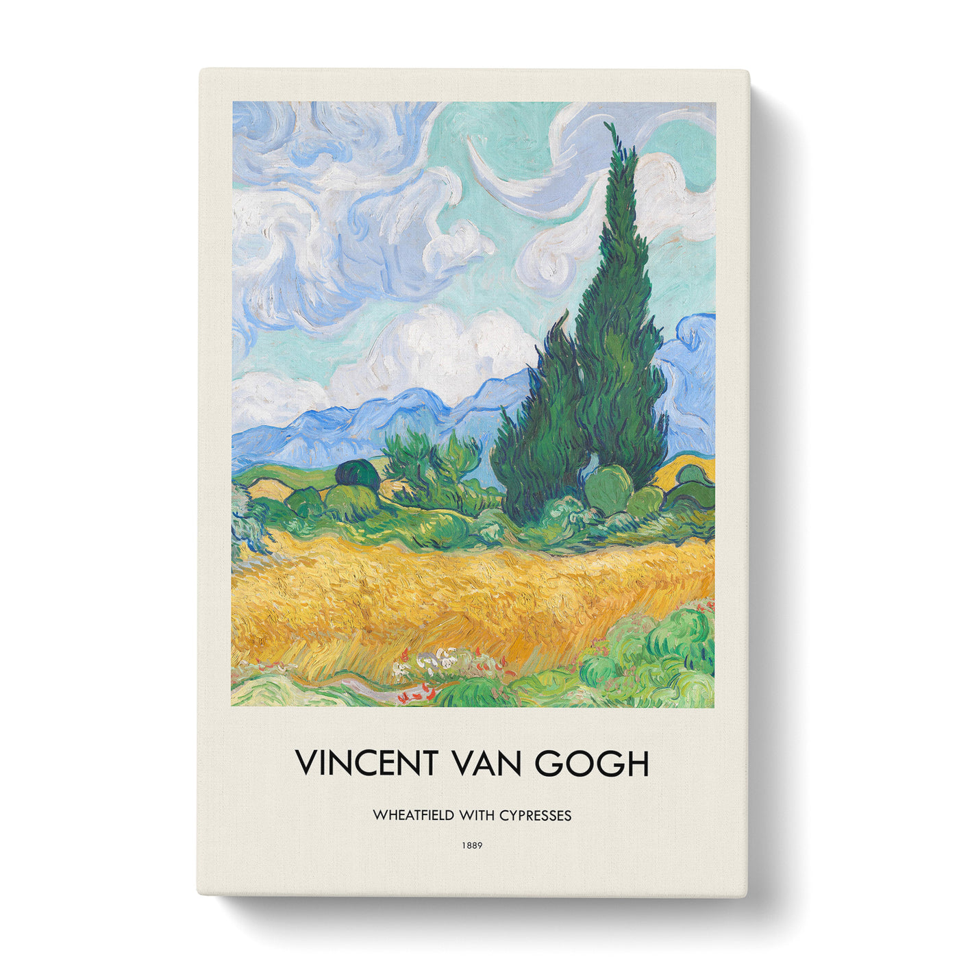 A Wheatfield With Cypresses Vol.2 Print By Vincent Van Gogh Canvas Print Main Image