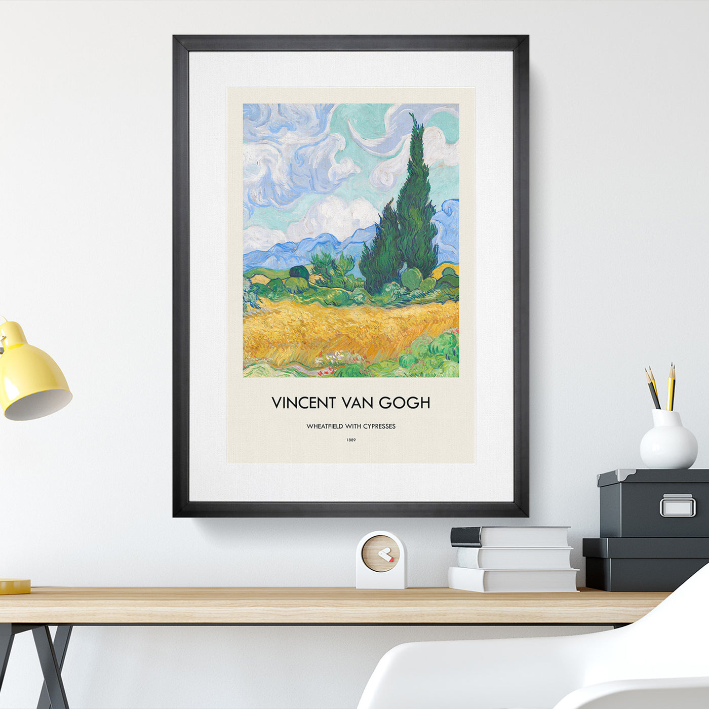 A Wheatfield With Cypresses Vol.2 Print By Vincent Van Gogh