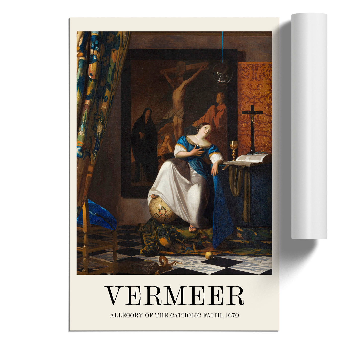 Allegory Of The Catholic Faith Print By Johannes Vermeer