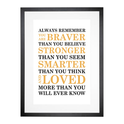 Always Remember Typography Framed Print Main Image