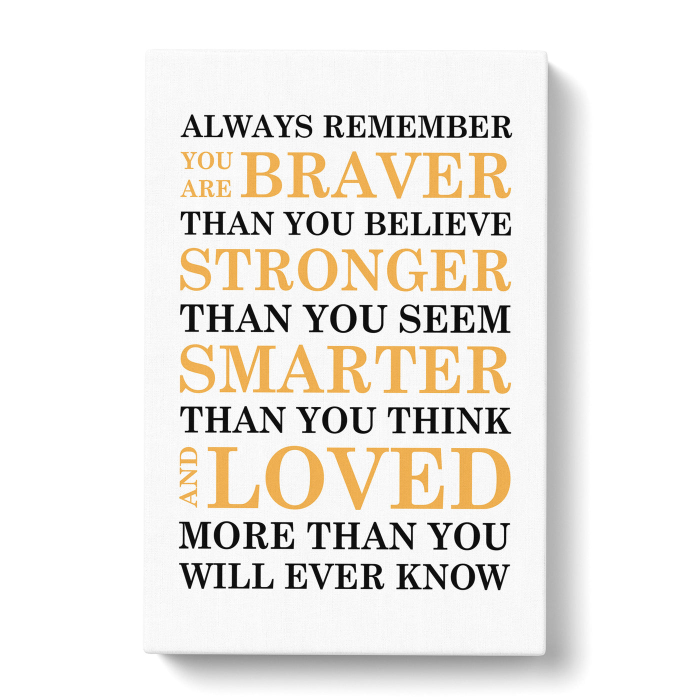 Always Remember Typography Canvas Print Main Image