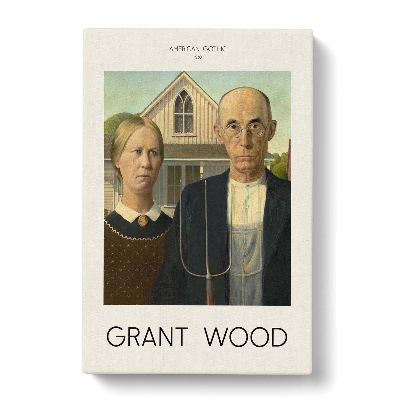 American Gothic Print By Grant Wood Canvas Print Main Image