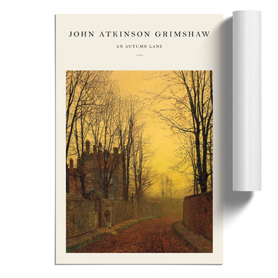 An Autumn Lane Print By John Atkinson Grimshaw