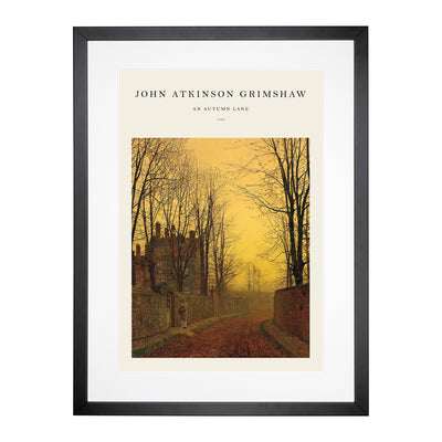 An Autumn Lane Print By John Atkinson Grimshaw Framed Print Main Image