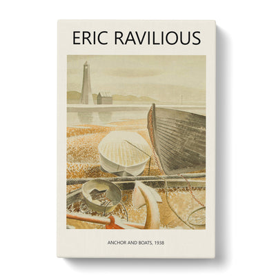 Anchor And Boats Print By Eric Ravilious Canvas Print Main Image