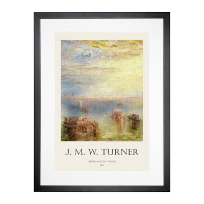 Approach To Venice Print By Joseph-Mallord William Turner Framed Print Main Image