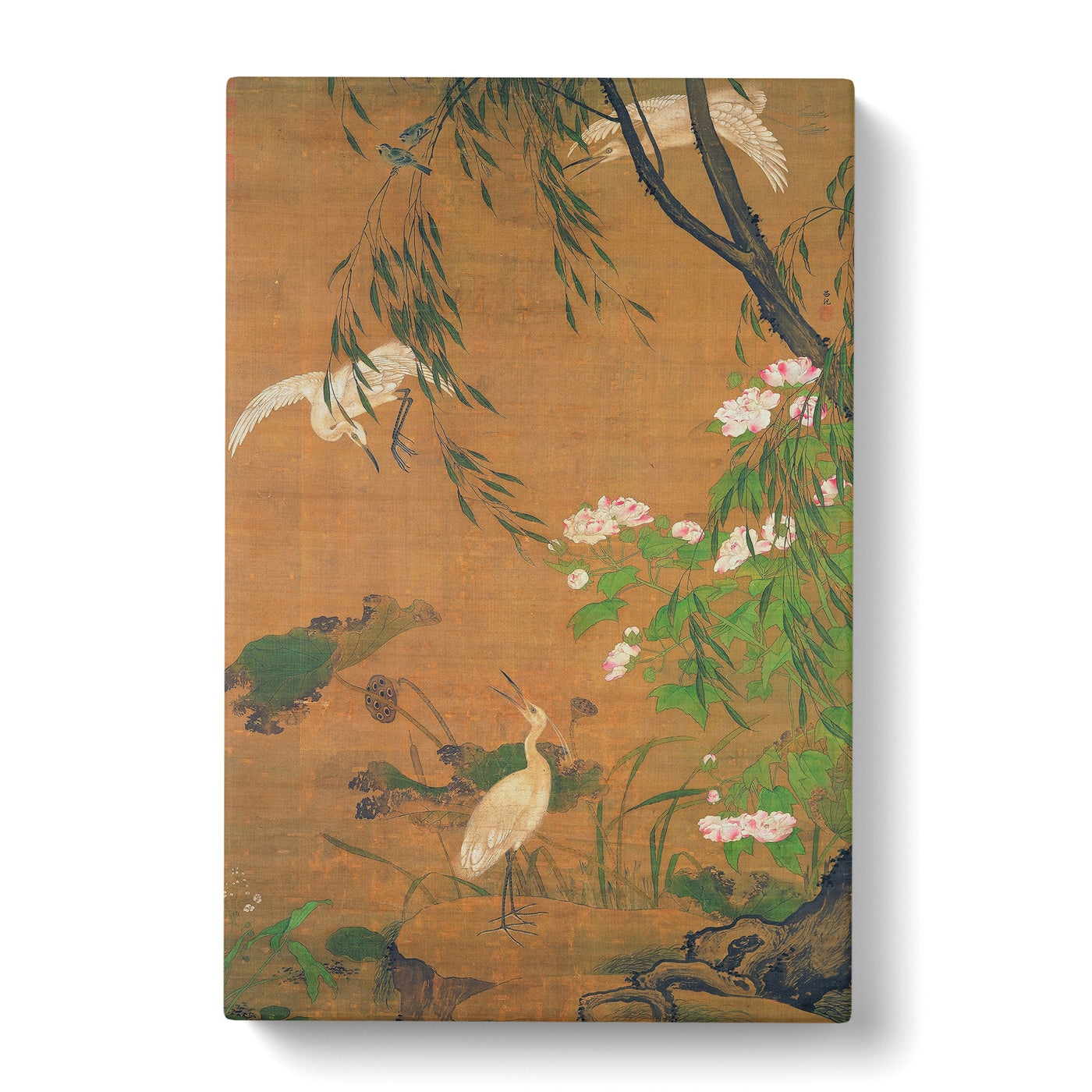 Autumn Egrets & Hibiscus By Lu Ji Canvas Print Main Image