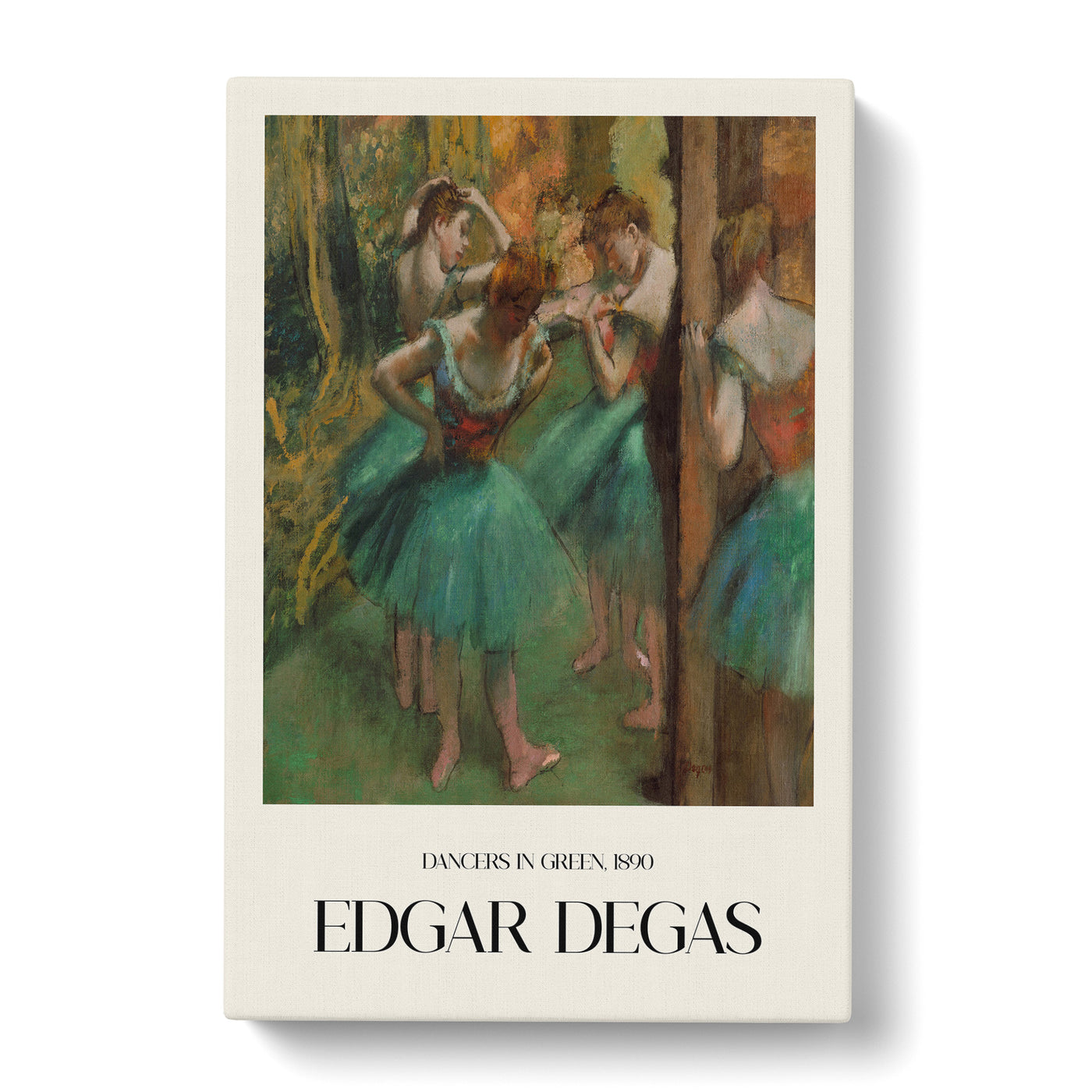 Ballet Ballerina Dancers In Green Print By Edgar Degas Canvas Print Main Image