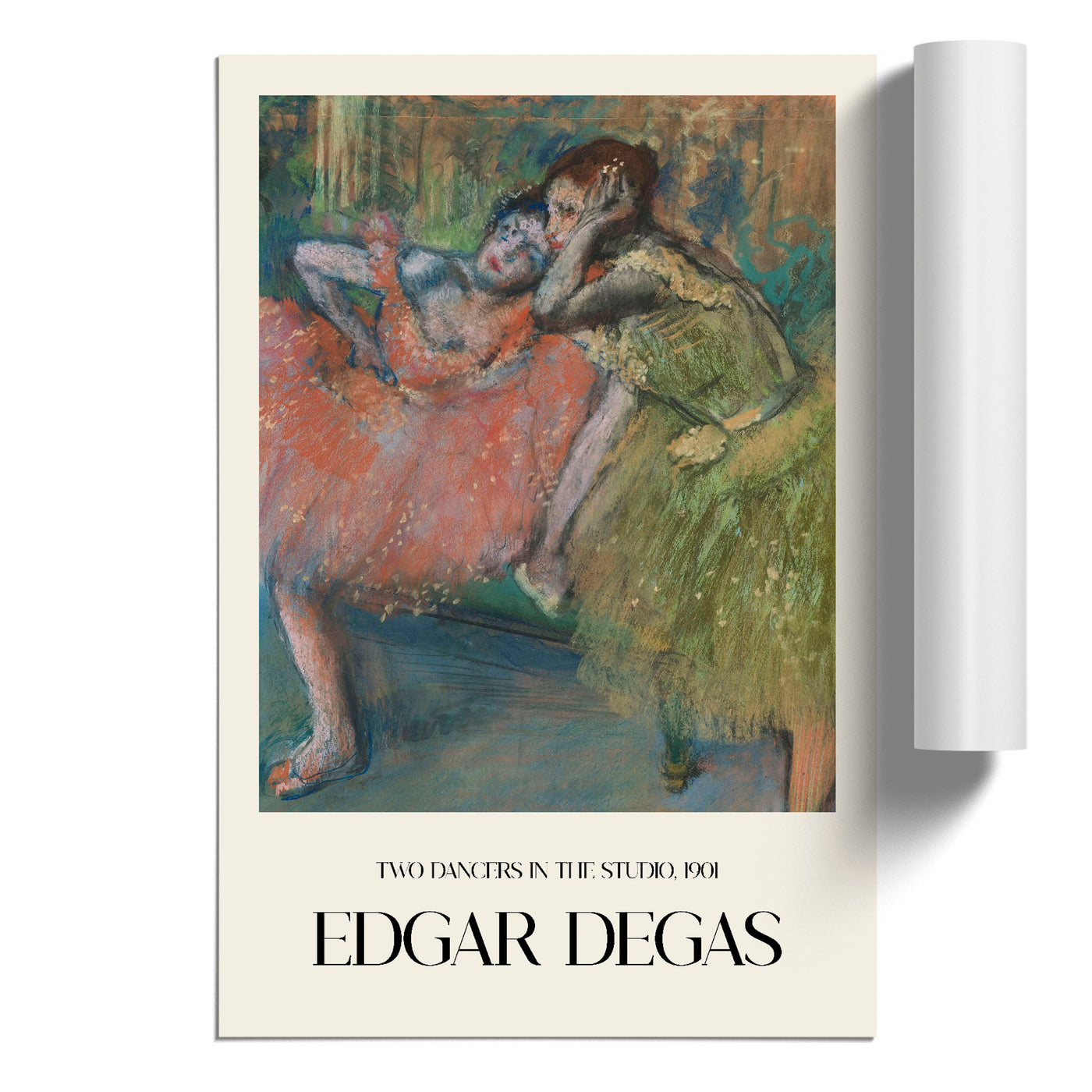 Ballet Ballerina Dancers In Pink And Green Print By Edgar Degas