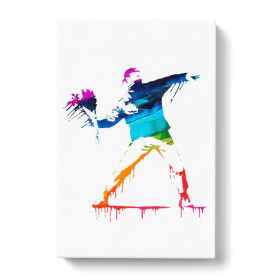 Banksy Flower Thrower Canvas Print Main Image