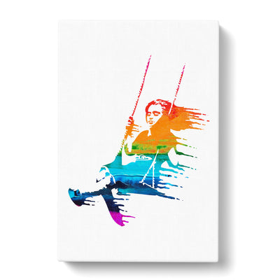 Banksy Girl On Swing Canvas Print Main Image