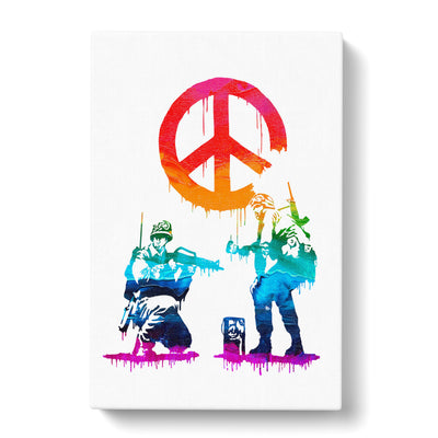 Banksy Peace Soldiers Canvas Print Main Image