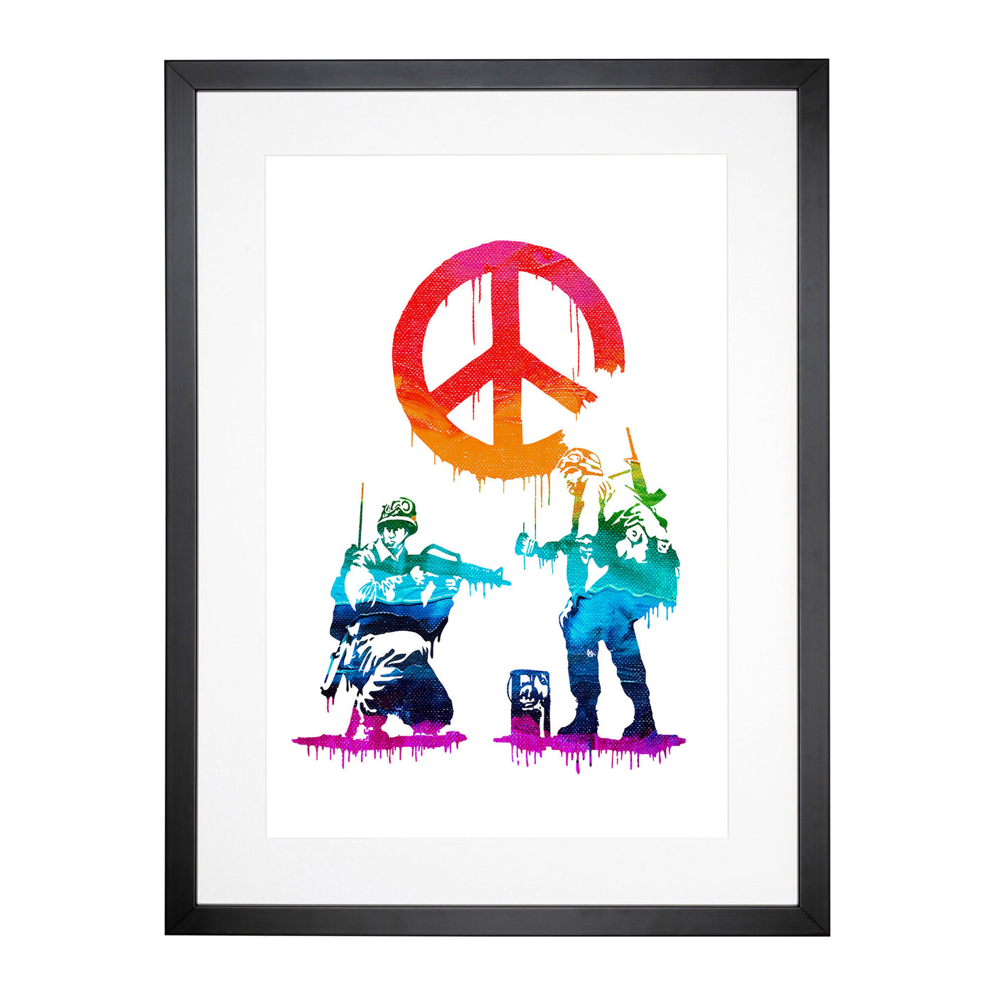 Banksy Peace Soldiers Framed Print Main Image