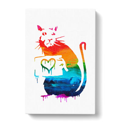 Banksy Rat With Heart Canvas Print Main Image