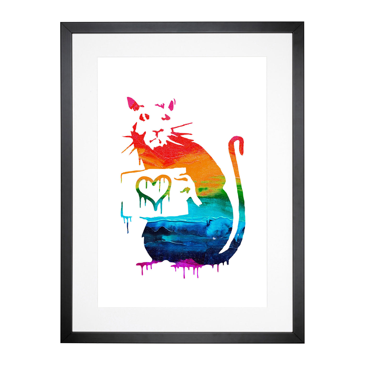 Banksy Rat With Heart Framed Print Main Image