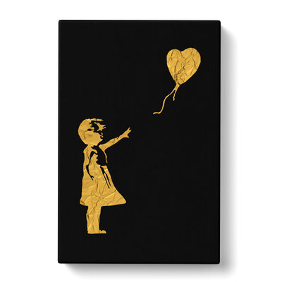 Banksy In Gold Balloon Girl Canvas Print Main Image