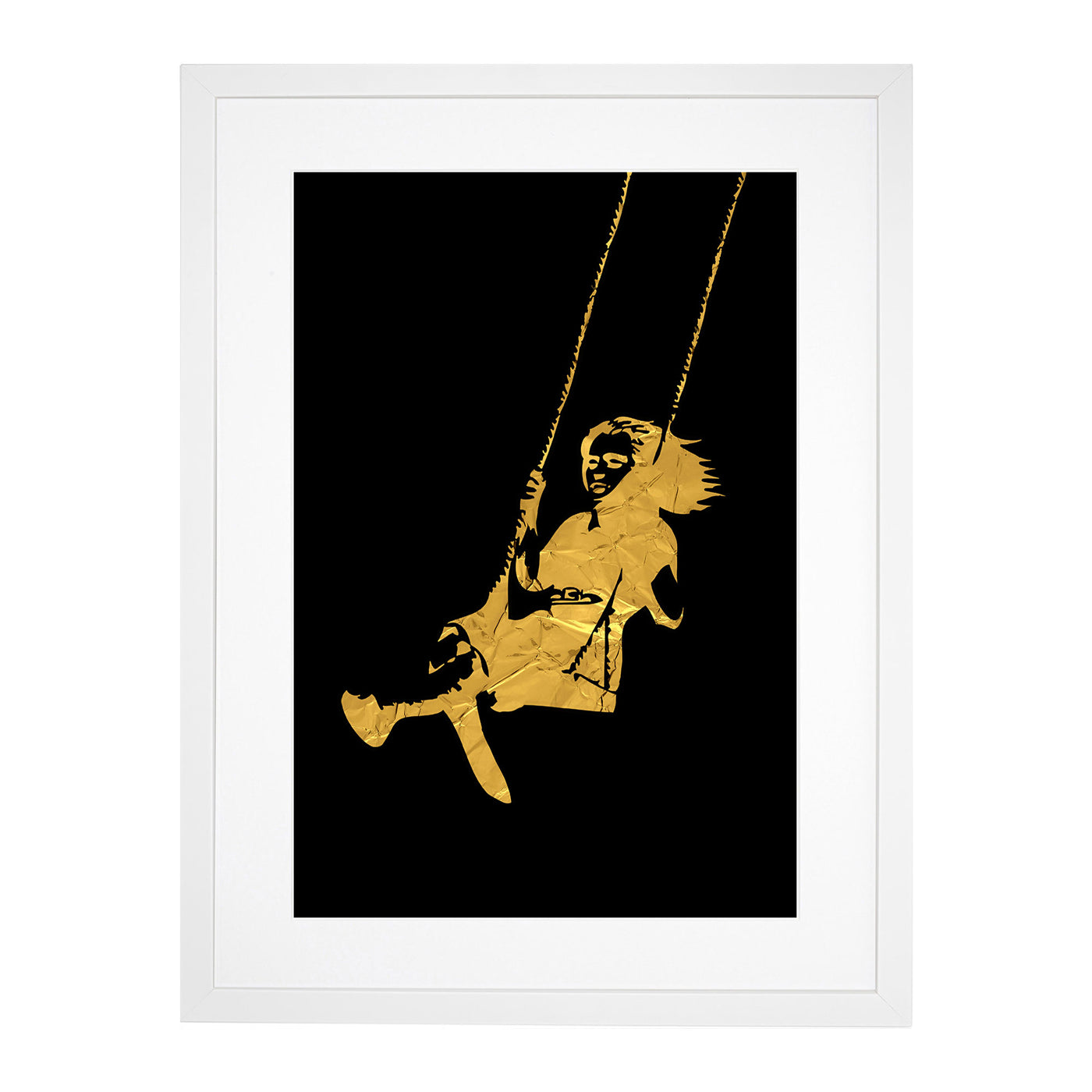 Banksy in Gold Girl on Swing