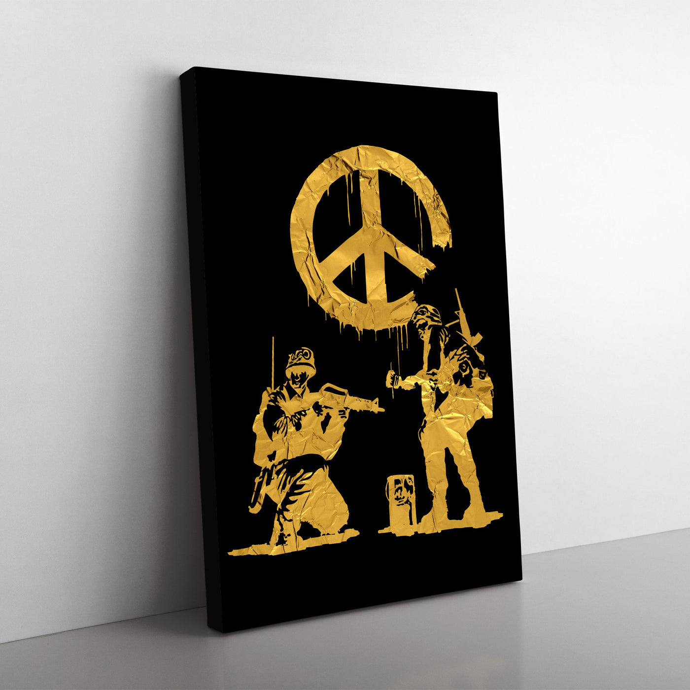 Banksy In Gold Peace Soldiers