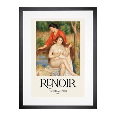 Bather And Maid Print By Pierre-Auguste Renoir Framed Print Main Image