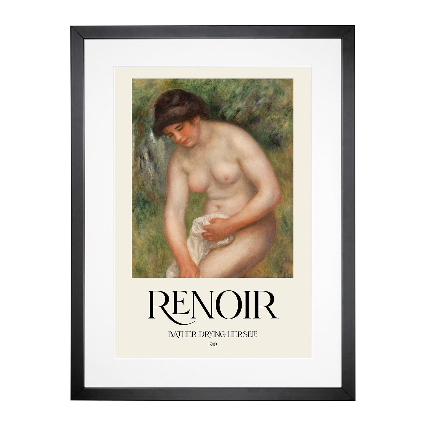 Bather Drying Herself Vol.1 Print By Pierre-Auguste Renoir Framed Print Main Image