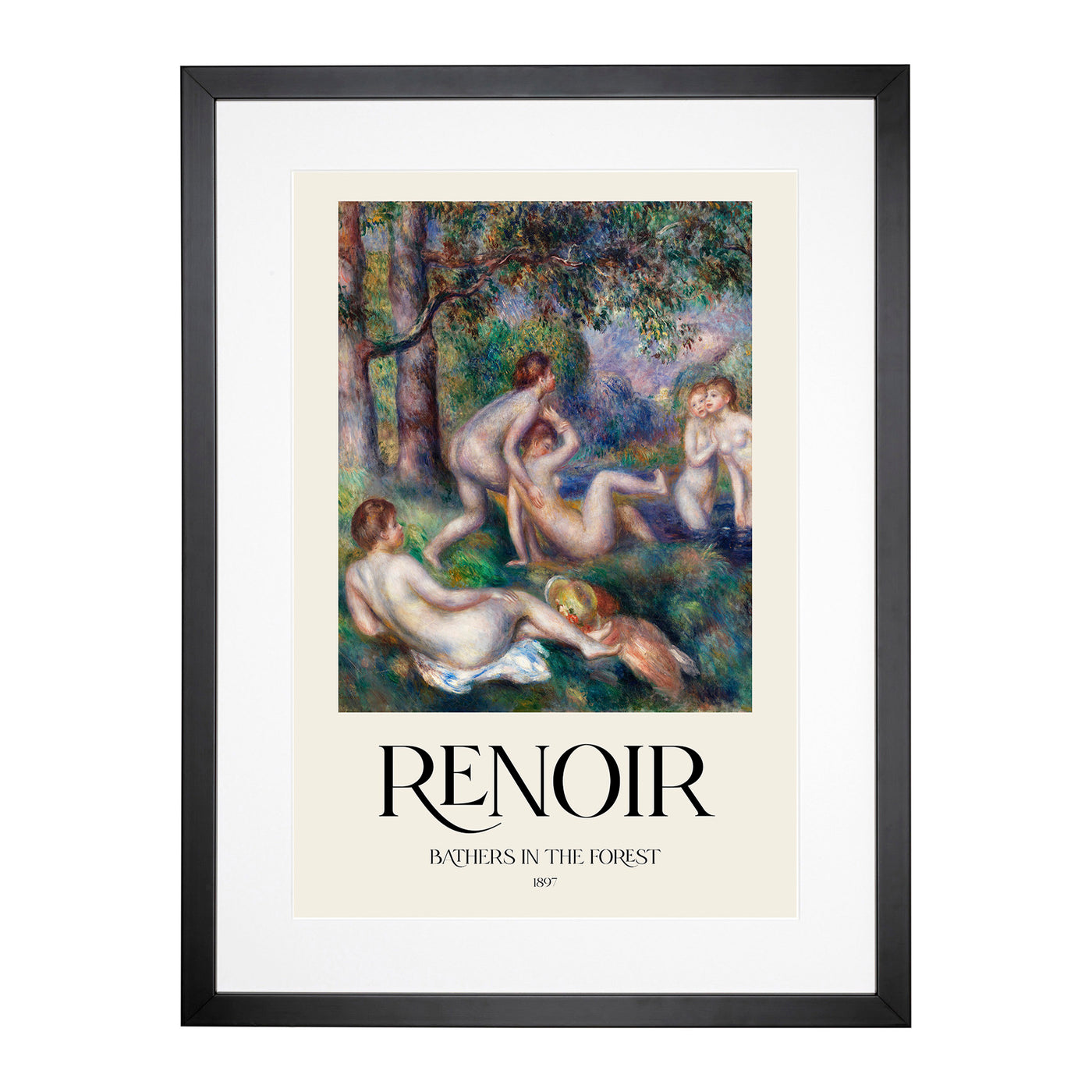 Bathers In The Forest Print By Pierre-Auguste Renoir Framed Print Main Image