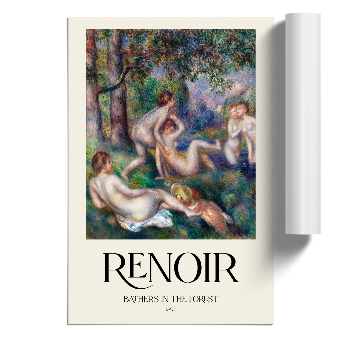 Bathers In The Forest Print By Pierre-Auguste Renoir