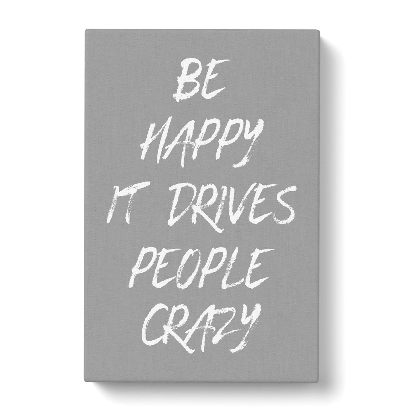 Be Happy Typography Canvas Print Main Image