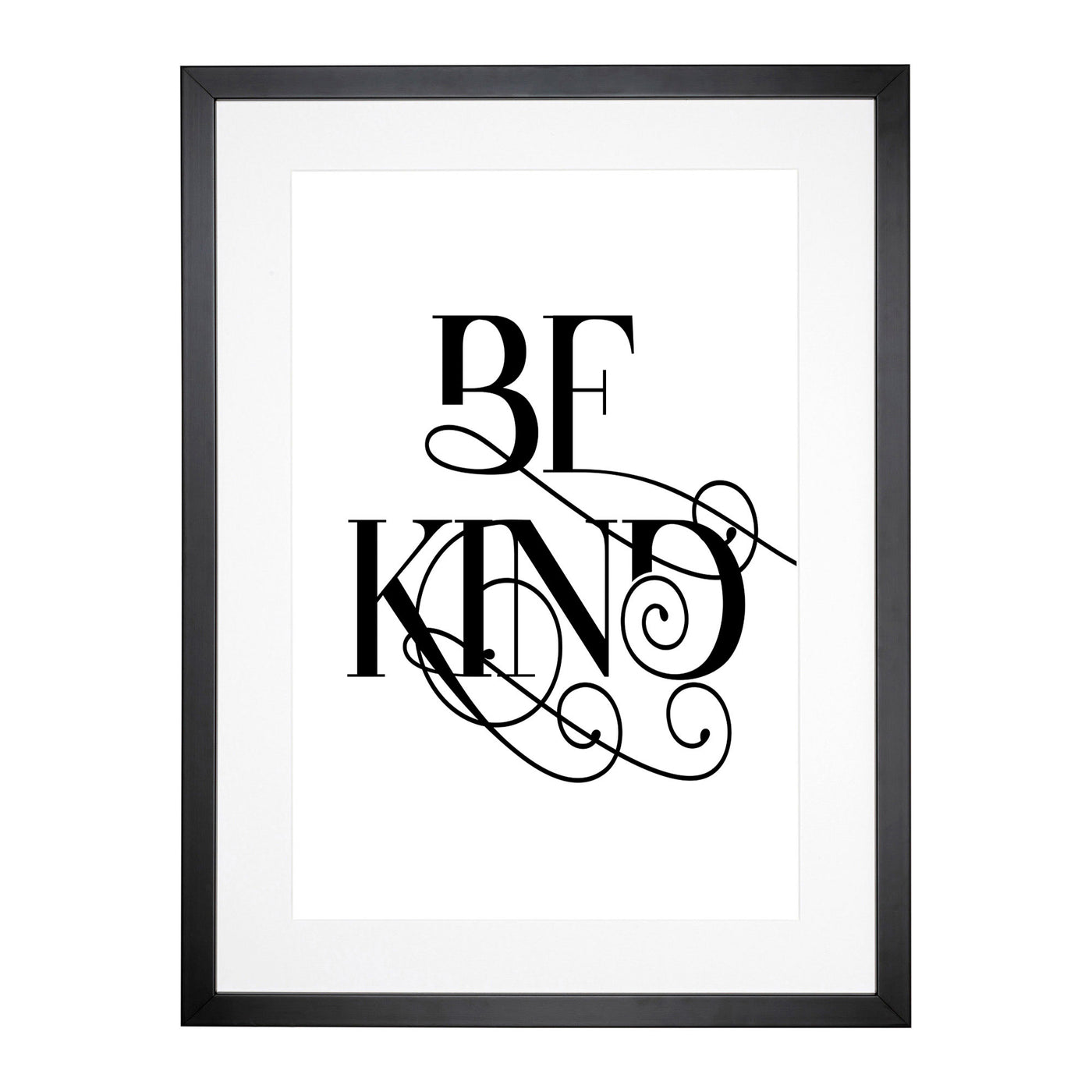 Be Kind V2 Typography Framed Print Main Image