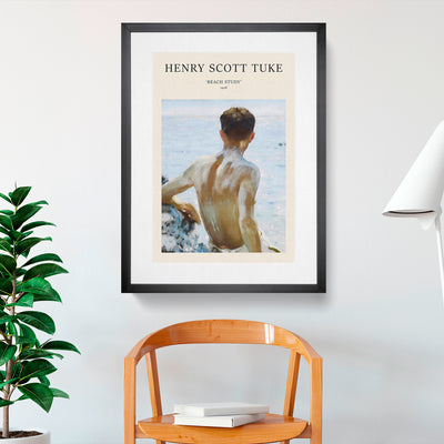 Beach Study Print By Henry Scott Tuke