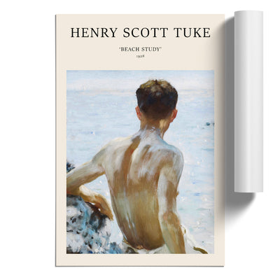 Beach Study Print By Henry Scott Tuke