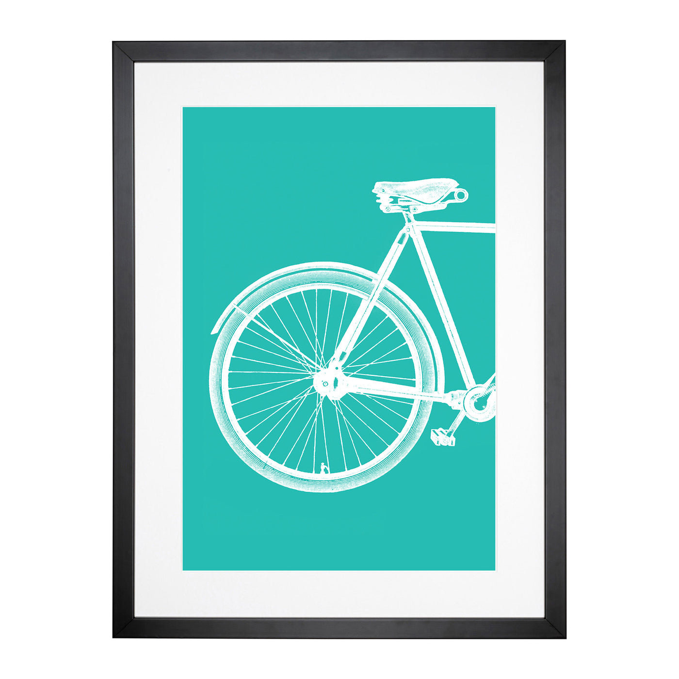 Bicycle Abstract No.1 Teal Framed Print Main Image