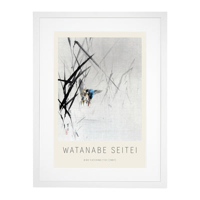 Bird Catching A Fish Print By Watanabe Seitei