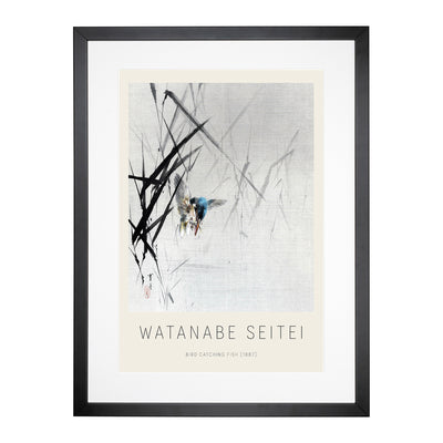 Bird Catching A Fish Print By Watanabe Seitei Framed Print Main Image