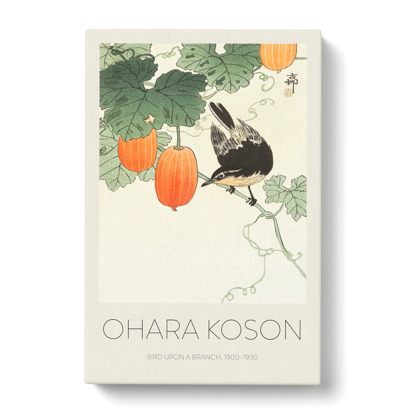 Bird Upon A Branch Print By Ohara Koson Canvas Print Main Image