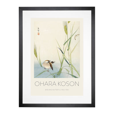 Bird & Butterfly Print By Ohara Koson Framed Print Main Image