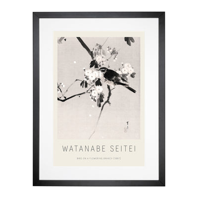 Bird On A Flowering Branch Print By Watanabe Seitei Framed Print Main Image