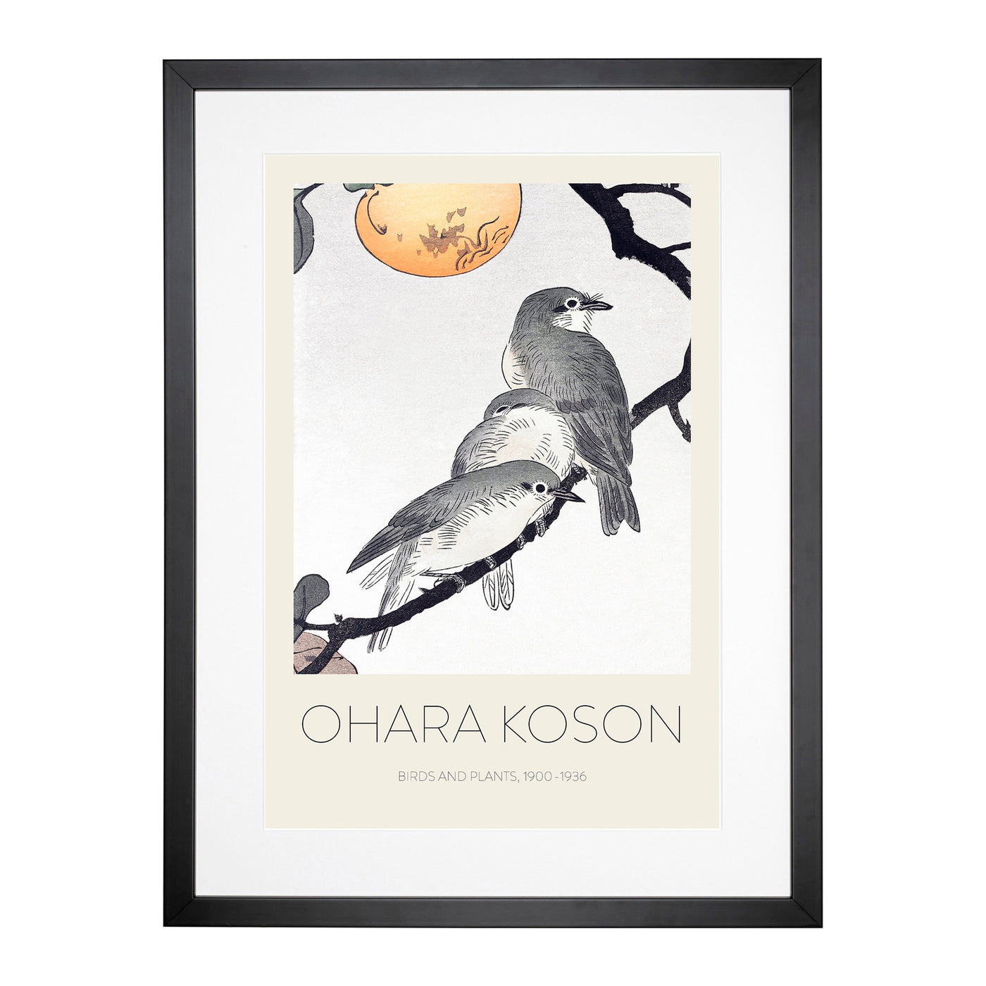 Birds & Plants Print By Ohara Koson Framed Print Main Image