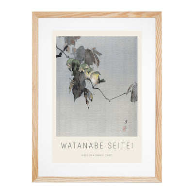 Birds On A Branch Print By Watanabe Seitei
