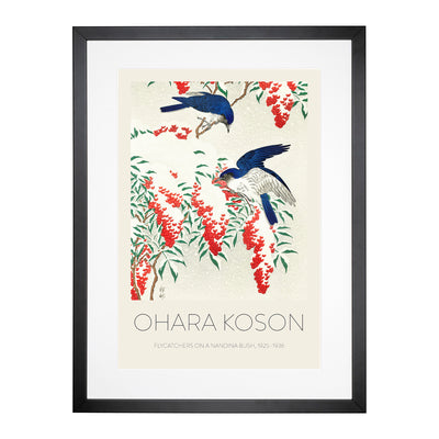 Birds On A Nandina Bush Print By Ohara Koson Framed Print Main Image