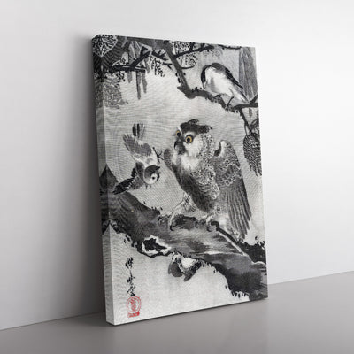 Birds With An Owl By Kawanabe Kyosai