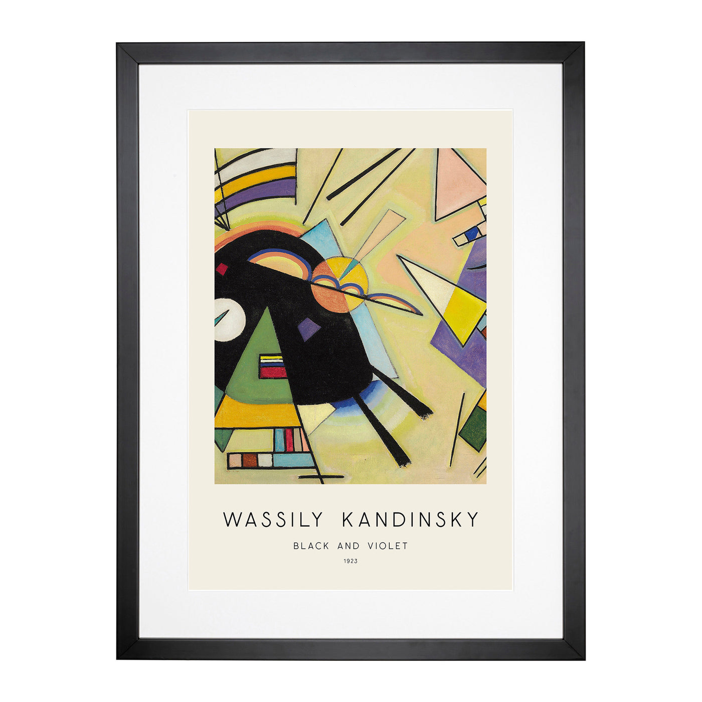 Black And Violet Print By Wassily Kandinsky Framed Print Main Image