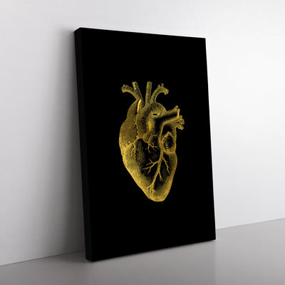 Black Gold Anatomical Heart