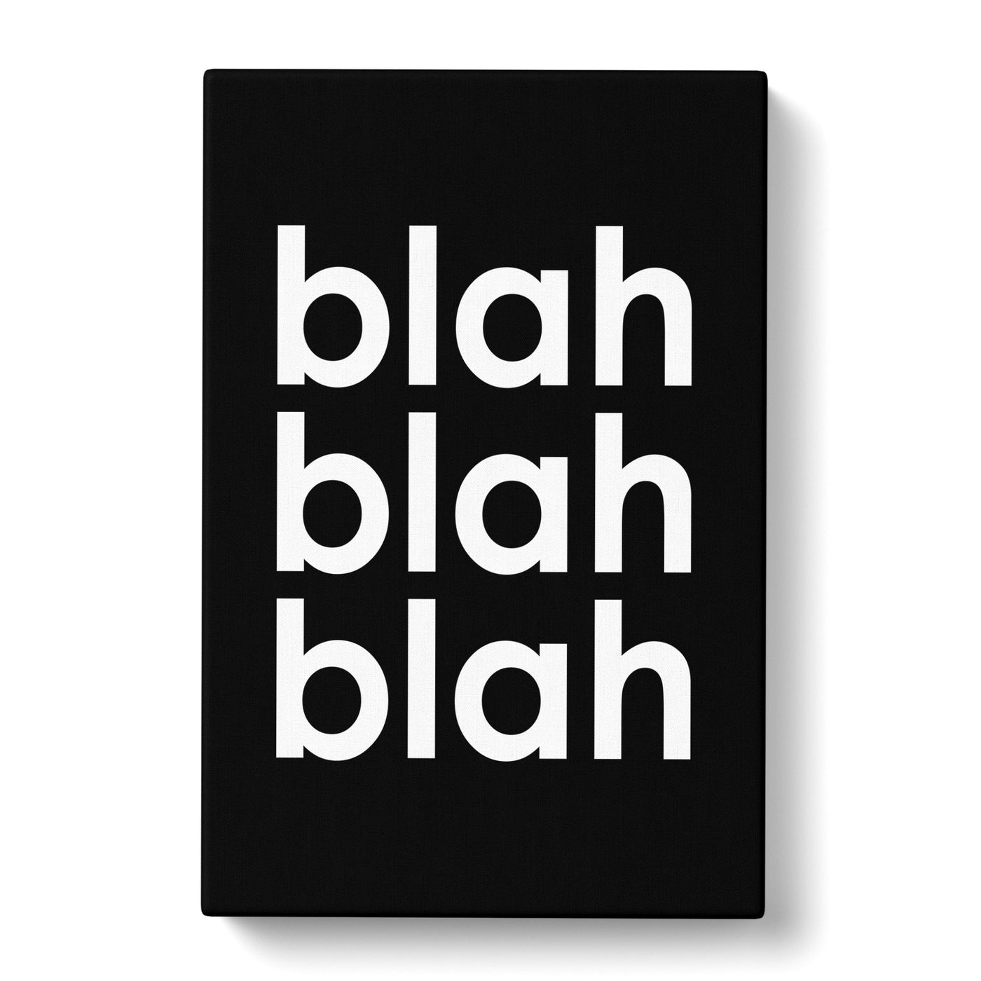 Blah Blah Blah Black Typography Canvas Print Main Image