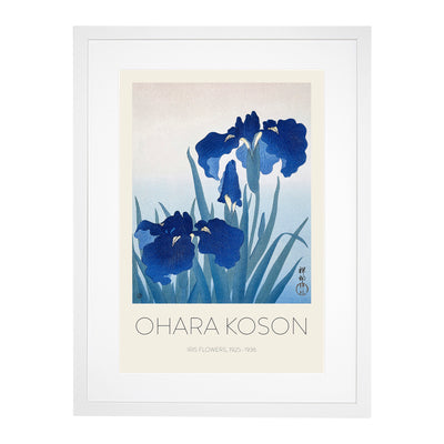 Blue Iris Flowers Print By Ohara Koson