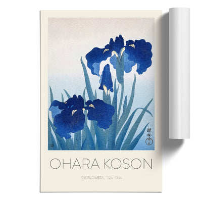 Blue Iris Flowers Print By Ohara Koson