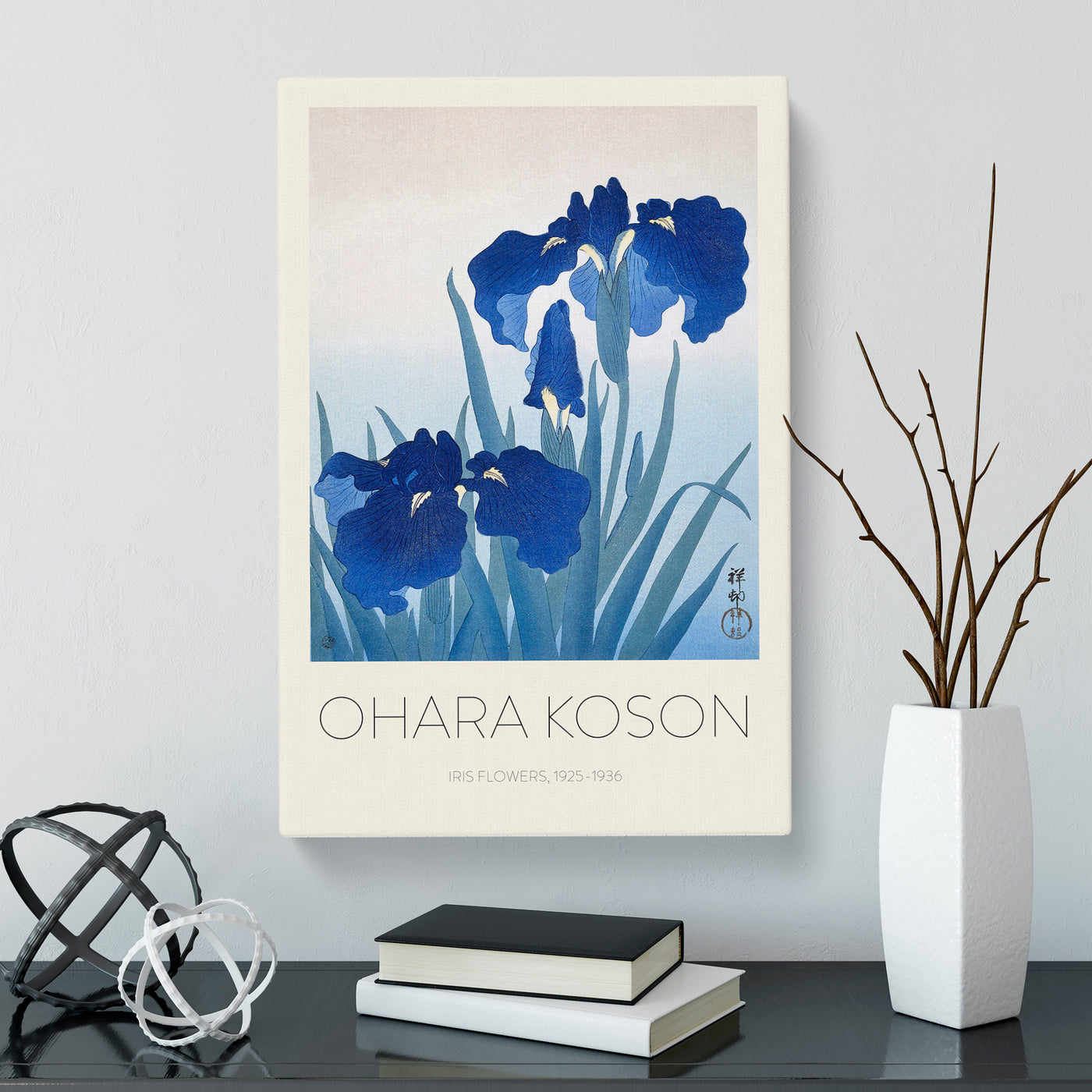 Blue Iris Flowers Print By Ohara Koson