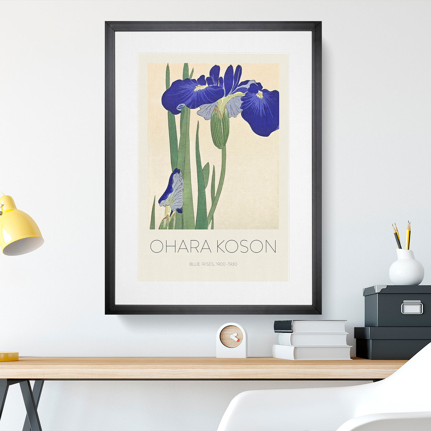 Blue Irises Print By Ohara Koson