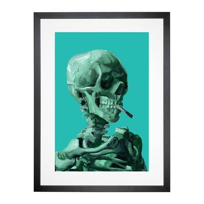 Blue Skull Of A Skeleton With Cigarette By Vincent Van Gogh Framed Print Main Image
