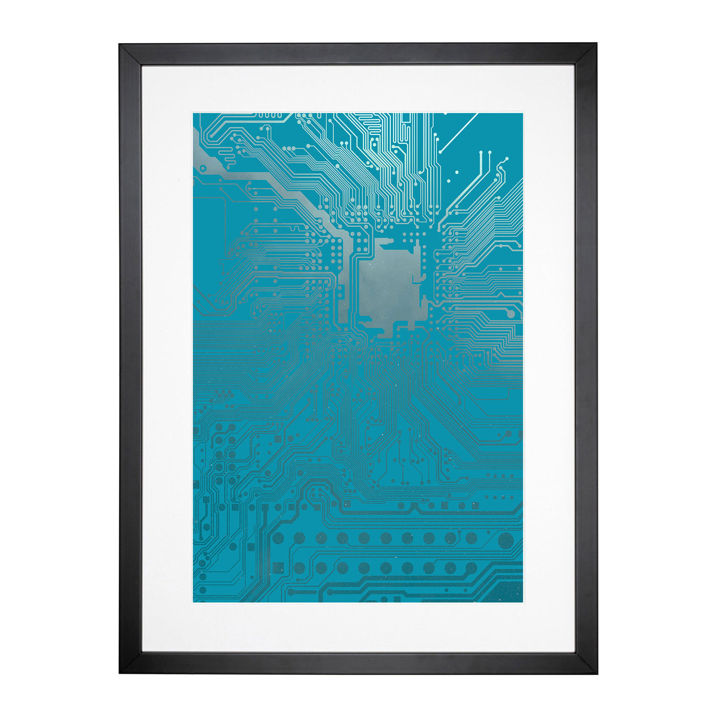 Blue Twilight Circuits Framed Print Main Image
